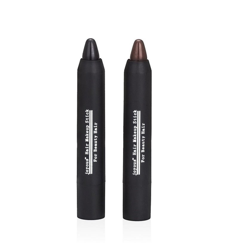 Joyous Professional Hair Chalk Temporary Hair Dye Non-toxic Hair Color Crayon Cover White Hair Color Patch (2packs-black-coffee) - Image 1